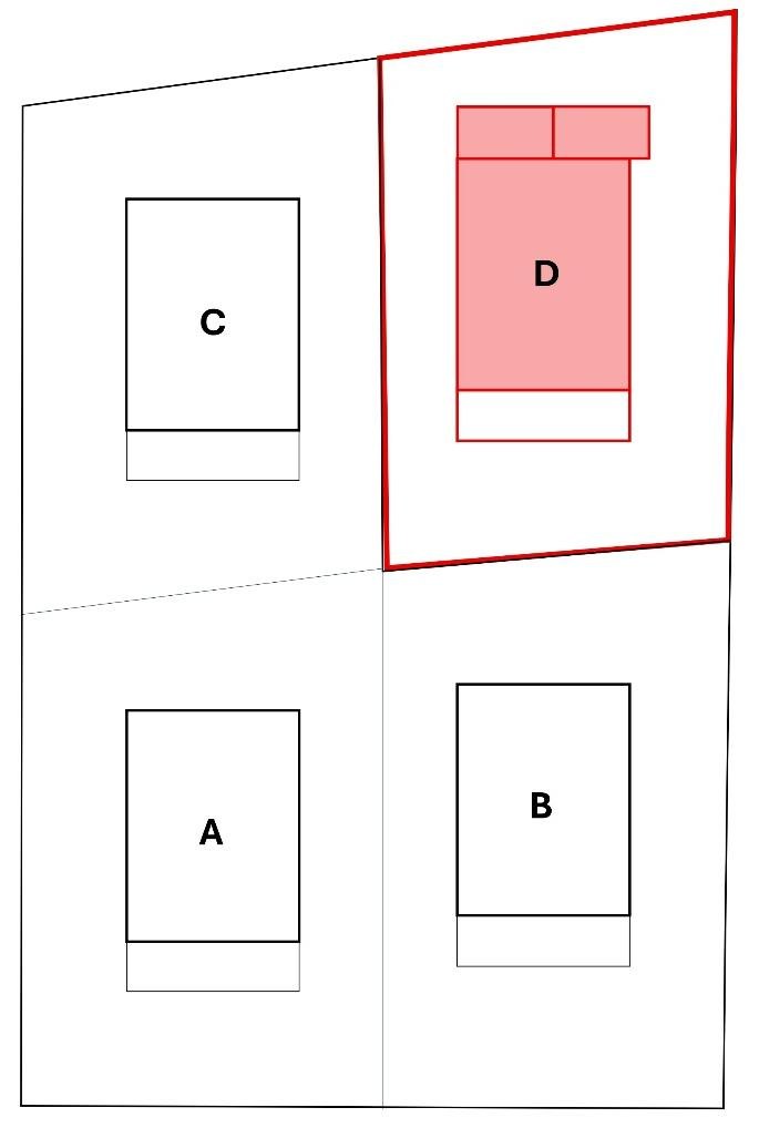 Plan de situation de l'appartement D2 dans la résidence