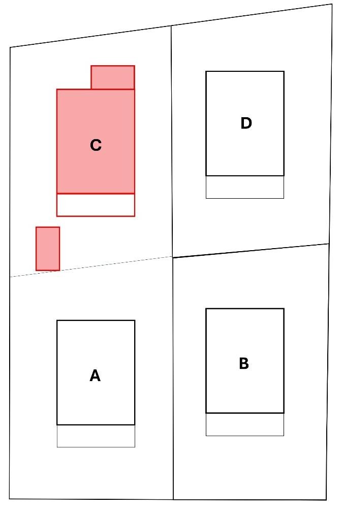 Plan de situation de l'appartement C2 dans la résidence